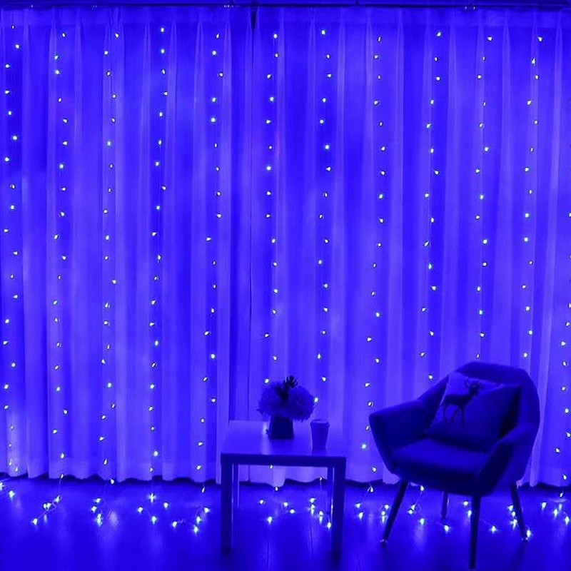 3x3m LED Waterfall Curtain Lamp String Light for Indoor Outdoor