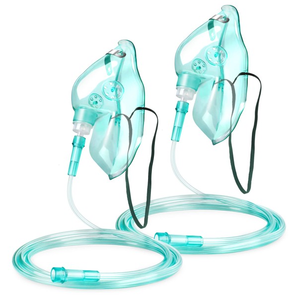 ANSNF 2 Pack Oxygen Mask for Face Adult with 6.6'