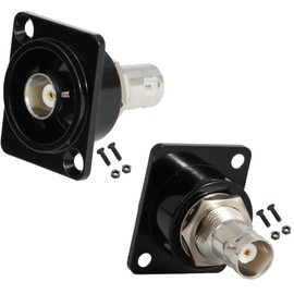 PENGLIN 2pcs D Type BNC Panel Mount Socket Adapter SDI Panel Mount Female to Female Through Socket Connector