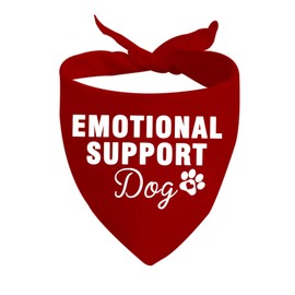 JXGZSO 1 Piece Dog Bandana ESA Cat Dog Bandana Service Dog Bandana Snap on Bandana Dog Gift (Emotional Support Dog CA)