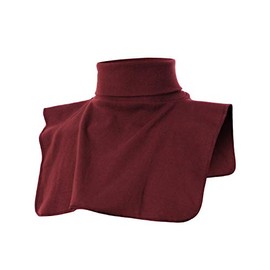 Ohoo Ribbed Cotton Blend Fake Turtleneck Dickey Collar Lightweight Detachable Mock Layering Accessory for Men Women / DCT021-BURGUNDY-M