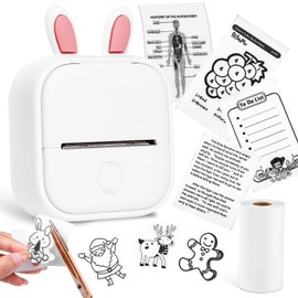 Memoking Mini Printer T02 Bluetooth Inkless Instant Photo Printer, Small Thermal Pocket Sticker Printer, Portable Mobile Phone Picture Printer, for Kids Birthday, Children, White