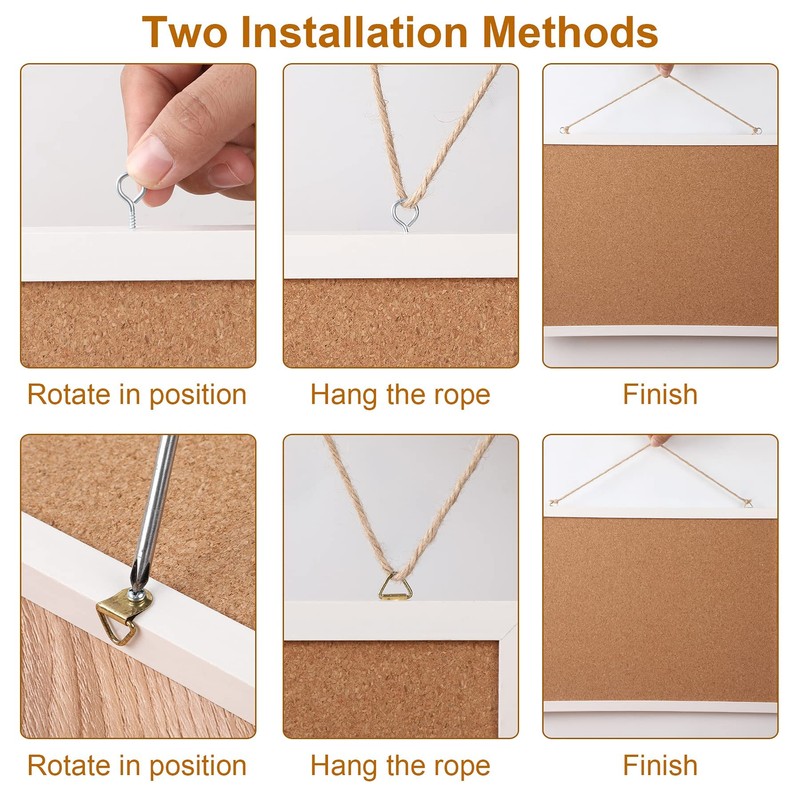 FEBSNOW Cork Board Bulletin Board 15.7 x 12 Inches with