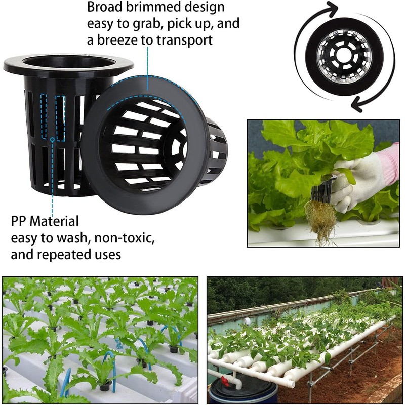 WOYAODONG 100 Pcs 2 inch Net Pots Hydroponics Supplies Cups,Garden