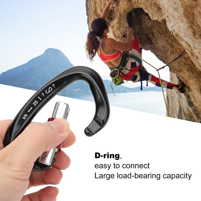Climbing Carabiner Heavy Duty AntiSlip Design Durable Light Carabiner Clip
