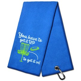 DYJYBMY You Have to Get It Up to Get It in Funny Embroidered Golf Towels for Golf Bags with Clip, Funny Disc Golf Gifts for Men Women Disc Golf Fan Disc Golf Lovers, Golfclub Gifts for Men Women