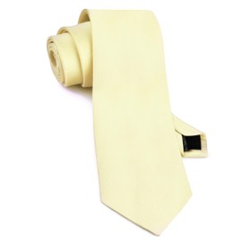 Gusleson Light Yellow Tie for Men Classic Wedding Ties Silk Solid 8cm Business Necktie (UK0791-43)