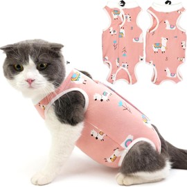 Cat Recovery Suit, cat operation recovery suit, breathable cotton cat post surgery suit, anti licking design, suitable for post surgery recovery, abdominal wounds, and skin diseases