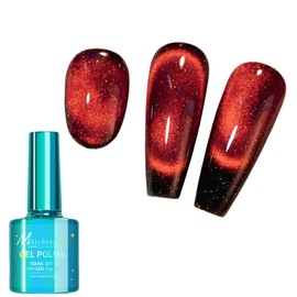 IMGDD 12D Cat Eye Gel Nail Polish, Bright Magnetic Diamond Cateye Glitter Gel Polish for Nail Art for Women (Red 05, 7.5ml)