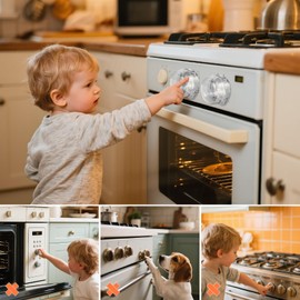 （6 PCS）Stove Knob Safety Covers for Child Safety Stove Proofing Gas Stove Knobs Locks Universal Fit Child Proof Stove knob Covers for Kids Safety