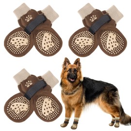 SCENEREAL Double Side Anti-Slip Dog Socks for Hardwood Floors to Stop Licking Paws, Non-Slip Dog Shoes for Hot/Cold Pavement, Slipping, Paw Protectors with Grippers
