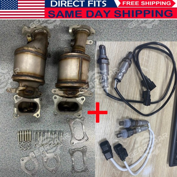Gearzaar Exhaust Manifold Catalytic Converter W/ O2 Sensor For Honda