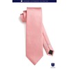 Hisdern TL-01S Men's Plain Necktie, Pocket Square Gift, Silky Sheen,