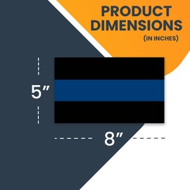 Magnet Me Up Thin Blue Line American Flag Magnet Decal, 5x8 Inches, Heavy Duty Magnet Decal Perfect for Car, Truck or SUV, in Support of Police and Law Enforcement Officers