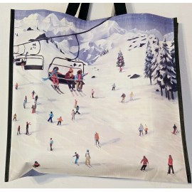 TJMaxx Snow Skiing Slopes Mountains Chairlift Shopping Gift Tote Bag New T.J. TJMaxx