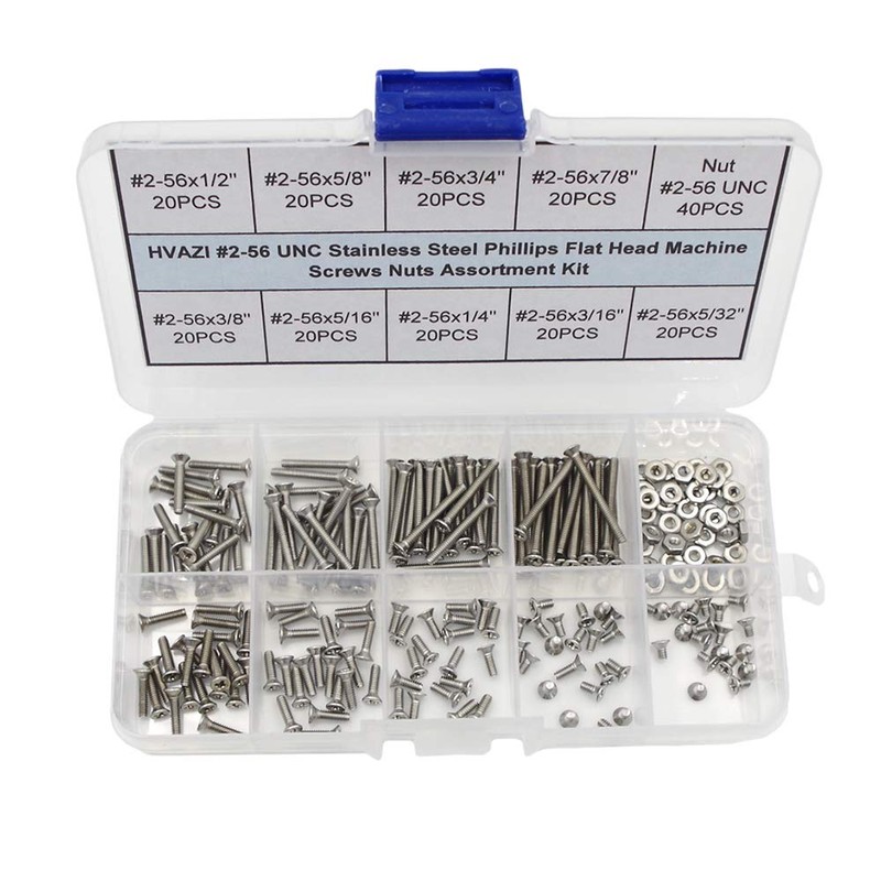 HVAZI #6-32 UNC Stainless Steel Phillips Flat Head Machine Screws