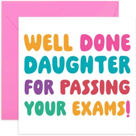 Old English Co. Exam Results Card for Daughter - GCSE Results Card for Daughter - Univeristy A Level Results - Well Done Card for Daughter - Congratulations Card for Her | Blank Inside