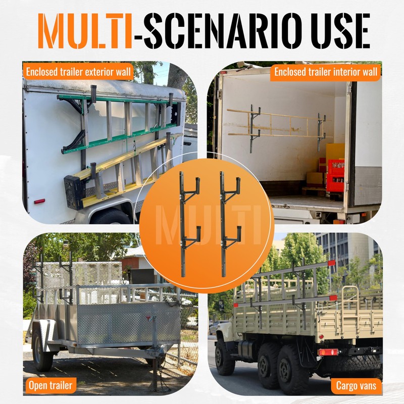 Kojem Adjustable Side Mount Ladder Rack Universal Steel Compatible with