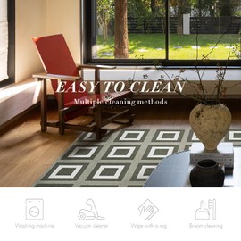 PUREFULL 12Pcs Removable Carpet Tiles, 16x16 Soft Padded Non-Adhesive Carpet Squares, 0.35" Pile Height with Non-Slip Backing for Home Office, Living Room, Bedroom (Green Squares)