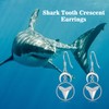 Shark Tooth Earrings 925 Sterling Silver Shark Tooth Dangling Earrings