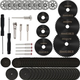 Cutting Discs Wheel Set for Dremel Drill Rotary Tool Accessories, HSS Circular Saw Blades Diamond Resin Cutting Wheel Kit with 1/8" Mandrels for Wood Plastic Metal Cutting