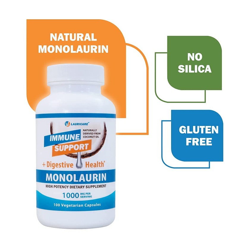 Lauricare Monolaurin Supplement for Immune Support - Gut Health -
