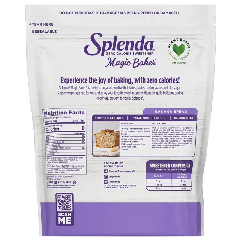 SPLENDA Magic Baker Zero Calorie Plant Based Granulated Baking Blend