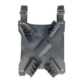 PS 9 1/2" x 10" Black Back Carry Sword Frog for Twin Ninja Swords Back Harness