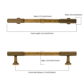 KNOKLOCK 10 Pack 5 Inch(128mm) Kitchen Cabinet Handles Antique Brass Cabinet Pulls Kitchen Cabinet Hardware Drawer Pulls for Cupboard Wardrobe