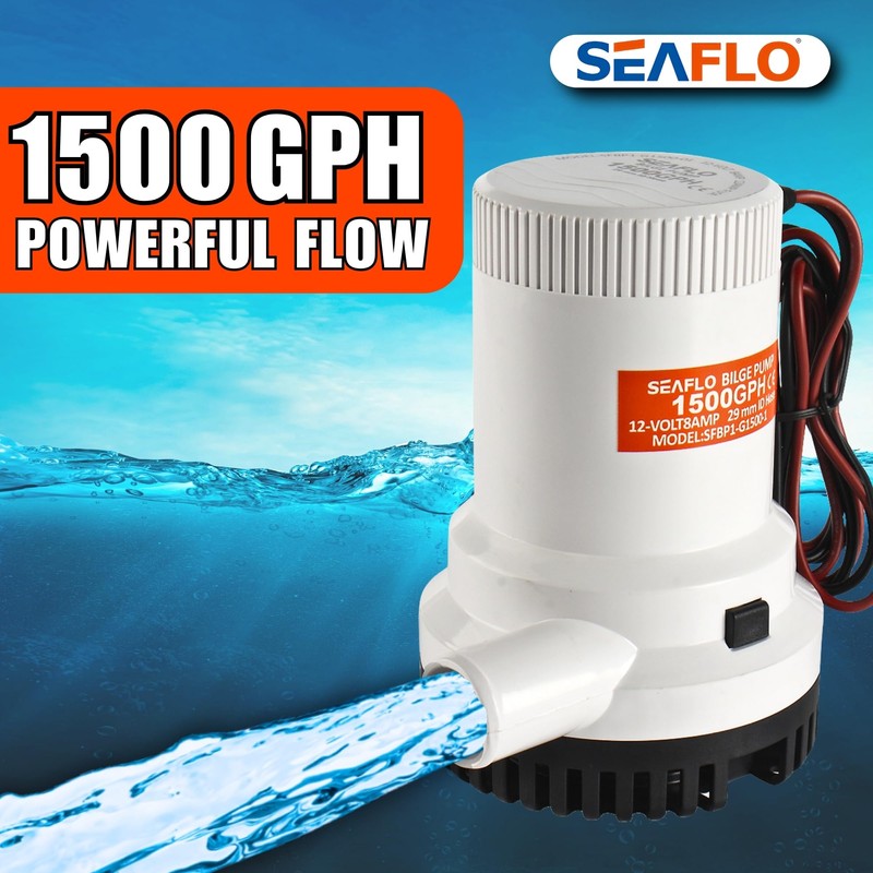 SEAFLO 01 Series 1500 GPH Bilge Pump – 12V, 1-1/8"