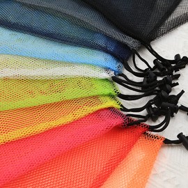 Geluode Nylon Mesh Bag,10 Pack Colorful Drawstring Mesh Stuff Sack 35x40 cm Multi Functional Storage Bag for Storage,Travel and Sports