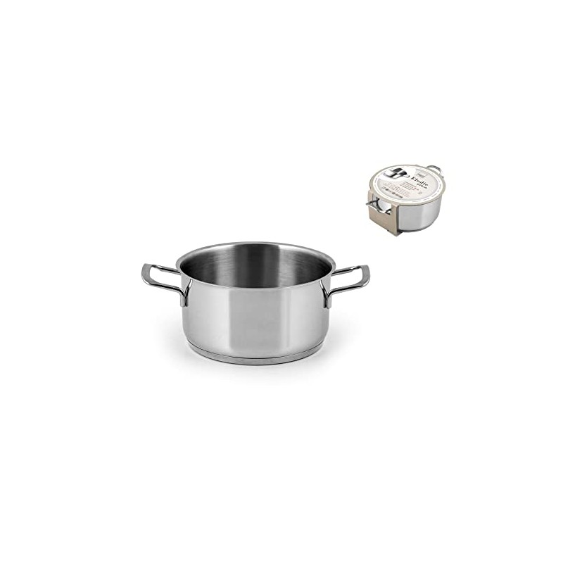 H&H Casseruola Inox Elodie Fondo A Induzione 2 Manici 14