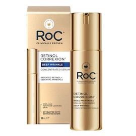 RoC Retinol Correxion® Deep Wrinkle Retinol Face Serum with Ascorbic Acid, Daily Anti-Aging Skin Care Treatment for Fine Lines, Dark Spots, Acne Scars