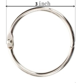 Loose Leaf Binder Rings Book Ring（15 Pack）Large 2.75 Inch Diameter Nickel Plated Silver