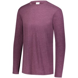 Augusta Sportswear mens Tri-blend Crew Long Sleeve, Maroon Heather, Medium