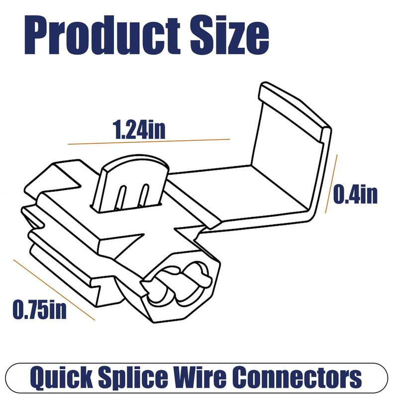 Solderless Quick Splice Wire Connectors,Double Run or Tap,22-18 AWG Red(30