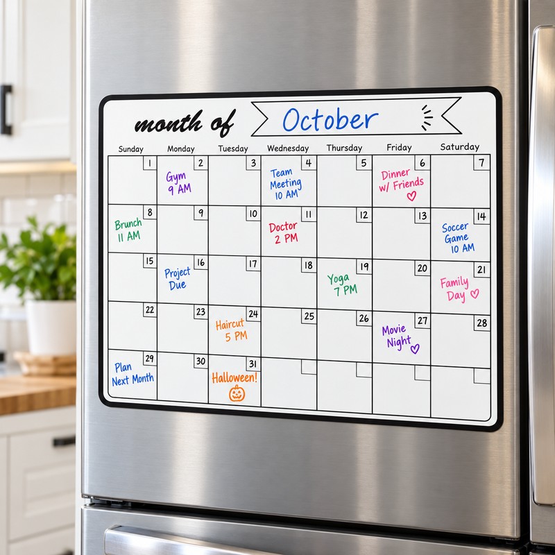 A3 Magnetic Dry Erase Calendar for Weekly & Monthly Planning