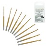 XIFOWE 10Pcs Titanium-Coated HSS Twist Drill Bit Set (0.6mm, 0.8mm,