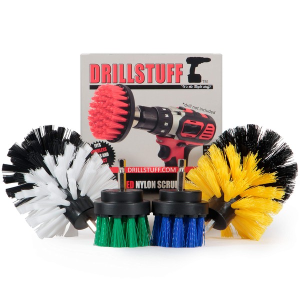 Cleaning Brushes for Cordless Drill - Small Round Boat Accessories Cleaning Brush - Kitchen Sink Scrub Brush - Car Detailing Rotary Wheel Brush - Shower Cleaner Brush for Drill - Tile and Grout Brush