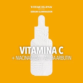 VITACILINA Serum Iluminador con VITAMINA C, NIACINAMIDA y ALPHA ARBUTIN 30 mL, Ilumina y Unifica el Tono, Ayuda a Reducir Manchas. Día y Noche