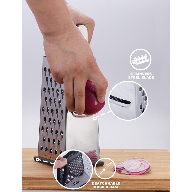 Kaishun Cheese Grater, Box Grater for Cheese Stainless steel Vegetable