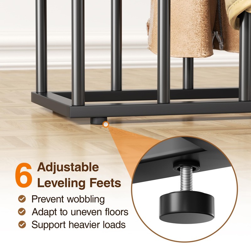 pickpiff Free Standing Shoe Racks - Black Metal Boot Rack