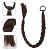 Beavorty Long Straight Braided Ponytail Extensions for Women Deep Brown