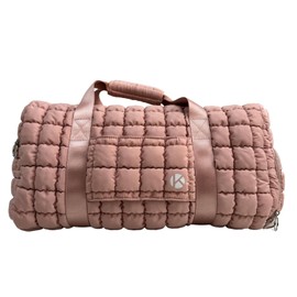 KAVIGOR Gym Bag for Women, Travel Duffel Bags, Weekender Bag with Shoe Compartment, Pink