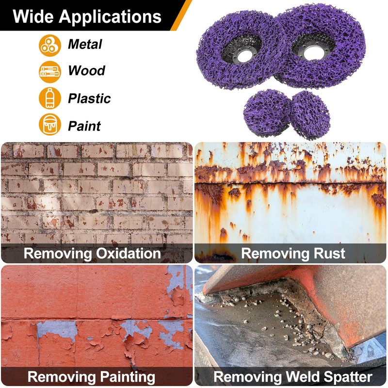 HARFINGTON 10 Pack Strip Discs Stripping Wheels 4-1/2"x7/8" Quick Rust