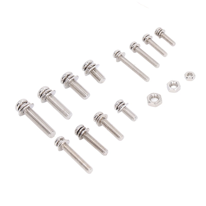 360pcs Screw Nut Set Stainless Steel Flat Washer Spring Washer