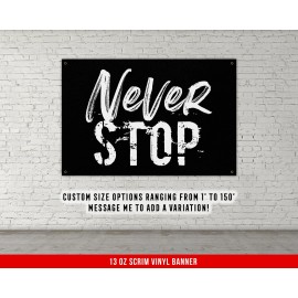 Warpathic Home Gym Wall Art - Motivational Banner - Workout Decor - 80 X 48