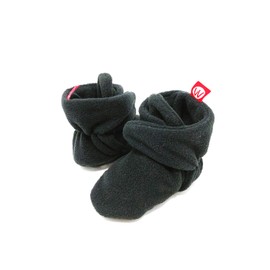 Bowbear Soft Fleece Booties with Non-Skid Material, Black 0-6 Months