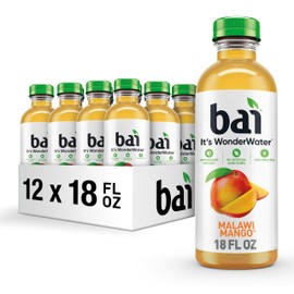 Bai Antioxidant Infused Water Beverage, Malawi Mango, with Vitamin C and No Artificial Sweeteners, 18 Fluid Ounce Bottle, 12 Pack