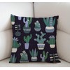 Swono Cactus Cotton Linen Square Throw Waist Pillow Case Decorative